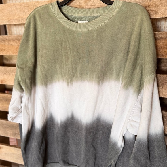 American Eagle Outfitters Green, Gray, and white tie die Sweatshirt - Picture 3 of 5
